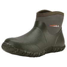 HISEA Men Ankle Rain Boot Neoprene Waterproof Non-Slip Yard Working Garden Shoes