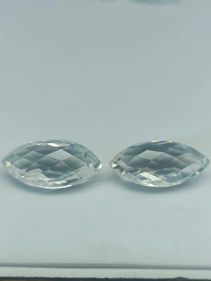 Crystal Quartz Marquise Checker cut Pair 18.65 ct. weight 20*10 mm size - Image 2 of 4