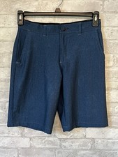 Men's Ron Jon Surf Shop Blue Shorts Lightweight Flat Front Belted Size 27