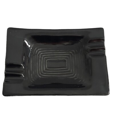 modern cigarette holder Vintage Ashtray Mid Century Modern Barware Black Cigarette Holder Ceramic  Tray