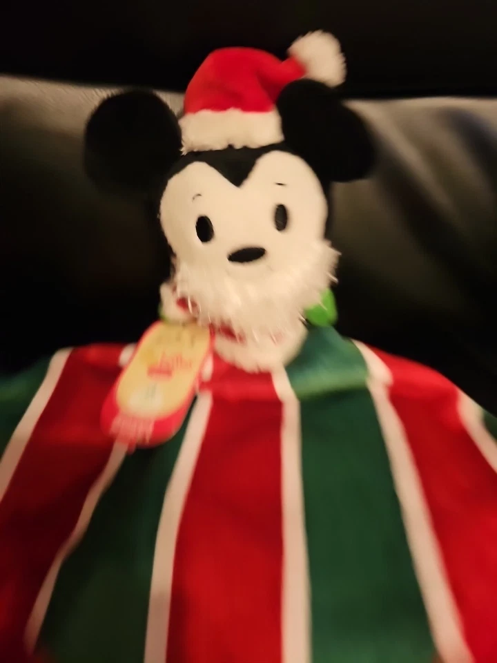 Manta de seguridad roja Hallmark Itty Bittys Holiday Mickey Mouse Santa Lovey Baby Foto 2 de 4