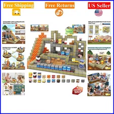 84pcs Magnetic Building Blocks Set for Ages 3-8 Mini Mine Train Track & STEM