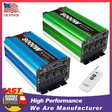 4000W 8000W Pure Sine Wave Power Inverter 12V 24V to 110V LCD Remote 60Hz/50Hz