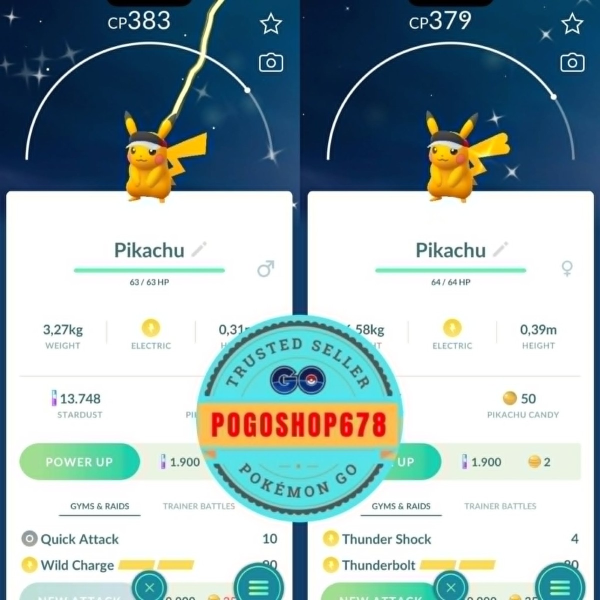 Pokémon PTC Go - Shiny Pikachu Wearing Marathon Visor 2026 ✨ Mini