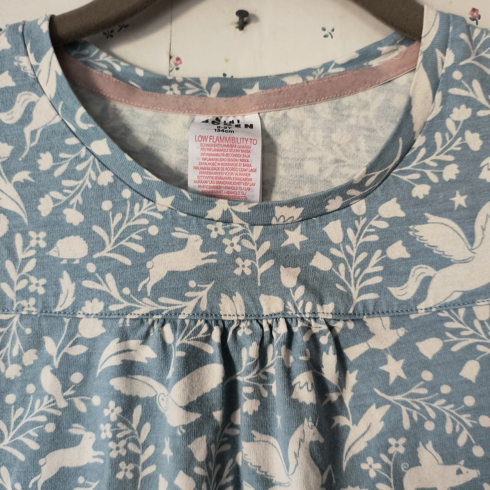Camisón Mini Boden Niñas Talla 8-9Y Azul Floral Animales Unicornios Manga Larga Foto 3 de 4