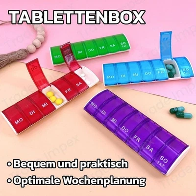 Tablettenbox Pillendose Medikamentendose 7 Tage Tablettendosierer Tabletten Dose - Bild 1 von 4