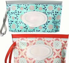 Baby Wipes Dispenser 2-Pack Travel Wipe Holder Refillable Wipe Dispenser
