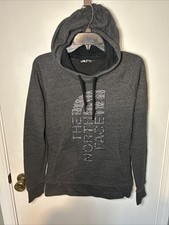 The North Face Womens Gray Long Sleeve Pockets Pullover Hoodie Size Medium