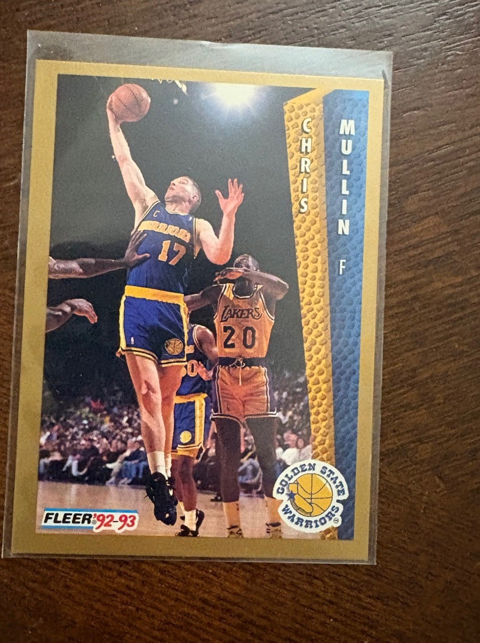 Chris Mullin 1992-93 Fleer #77 Golden State Warriors (bk1)