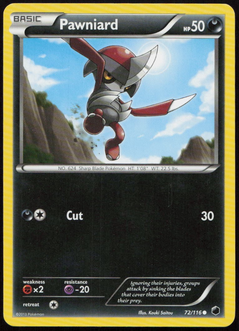 Pawniard 72/116 NM Plasma Freeze Common Pokemon