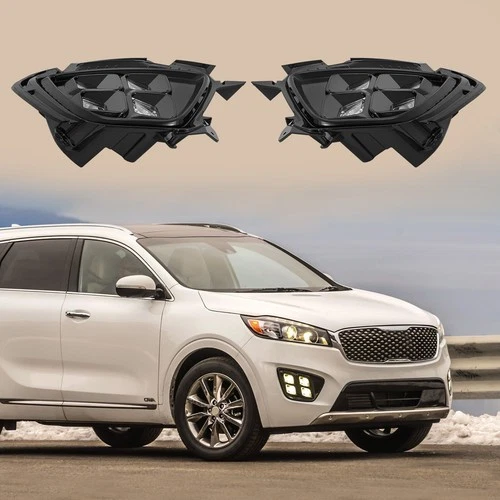 Fog Lamps For 2016 2017 2018 Kia Sorento Pair Front 4 Eyes LED Fog Light DRL USA - Image 4 of 4