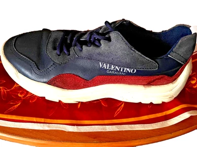 baskets homme marque Valentino bleu marine pointure 44 US 10 excellent état - Photo 1/4