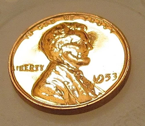 1953 Choice   Proof  Lincoln Wheat Cent  Blazing Red Beauty #411 ~ 10