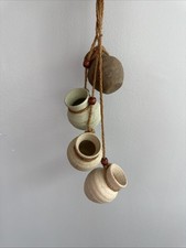 The Homemaker's Idea Company, Pottery Pots On Rope W/wooden Bead Accent 17”
