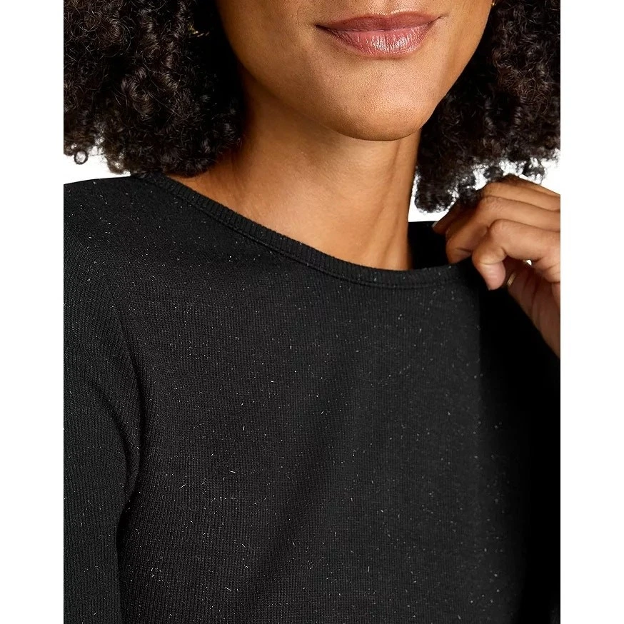 Splendid Women Black Shimmer Knit Viscose Isabella Evening Slit Dress Size S - Image 4 of 4