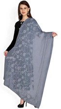 Ladies Dupatta Stole Scarf Indian Chiffon Fabric Scarves Embroidery Work Chunni