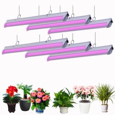 6 Pack LED Plant Grow Light Fixture, 45W 4ft T8, Full Spectrum, Linkabe