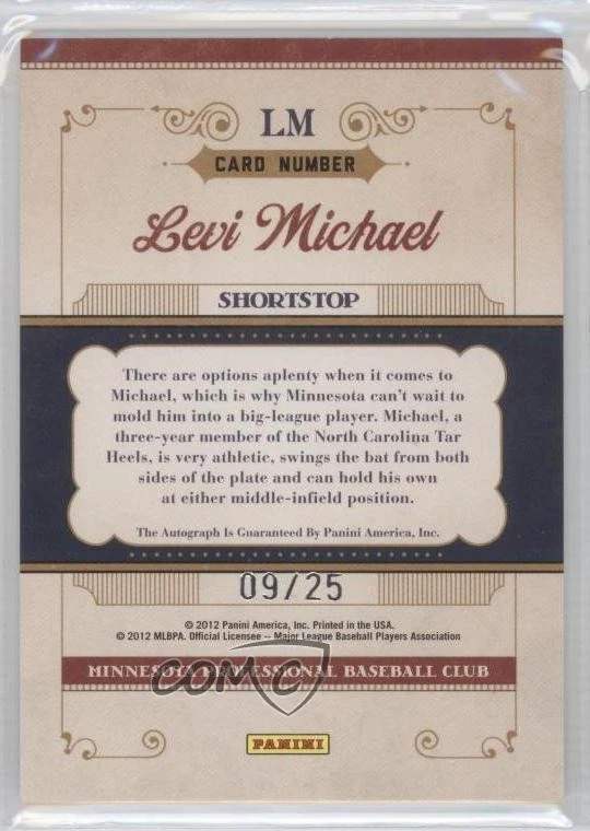 2011 Playoff Prime Cuts Century Platinum /25 Levi Michael #LM Auto - Image 2 of 2