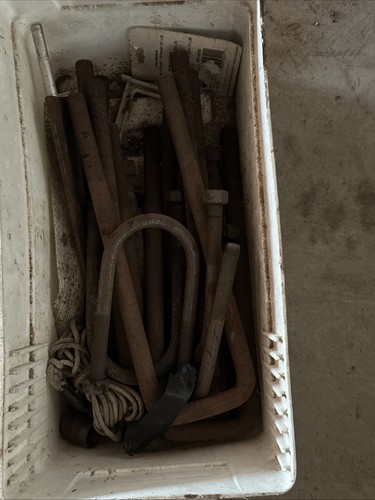 Box Of Misc U Bolts Metal