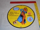 VINTAGE 1958 AAA AUTOMOBILE CLUB WOMAN +DOG 11 3/4" PORCELAIN METAL GAS OIL SIGN