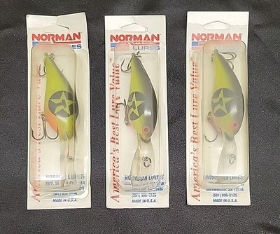 Norman Deep Little N Classic Texaco Fishing Lure Crankbait Lot Of 3 Made In USA