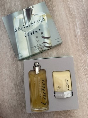 VINTAGE CARTIER DECLARATION 3 PCS MEN GIFT SET 3.3.OZ EDT + 3.3.OZ GEL CORPS