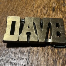Vintage ROYP Solid Brass Name  DAVE  Belt Buckle  1970s USA  Retro Cast Brass B12