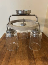 Progress Lighting Tiana 3 Light 10.25 in Brushed Nickel Semi Flush Mount Light