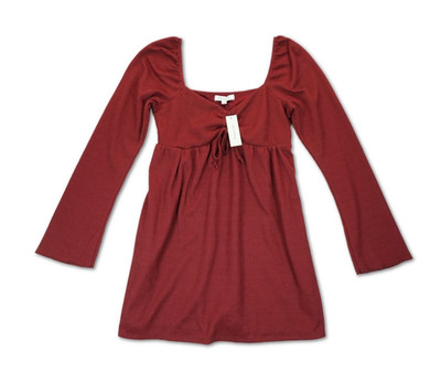 NWT Francesca's Mini Dress Large Susie Cinch Front Babydoll Dark Academic