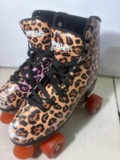 Impala Leopard Print Quad Roller Skates Women s Size 11 Vegan Red Wheels See Pic