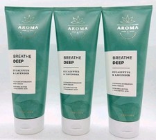 3 Bath  Body Works AROMA BREATHE DEEP EUCALYPTUS  LAVENDER Body Cream 8oz NEW 