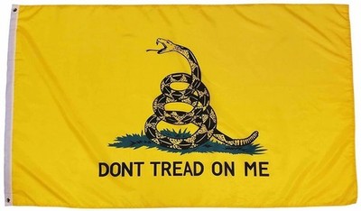 Don't Tread on Me 3x5FT Flag Nylon Banner w/ Gold Grommets