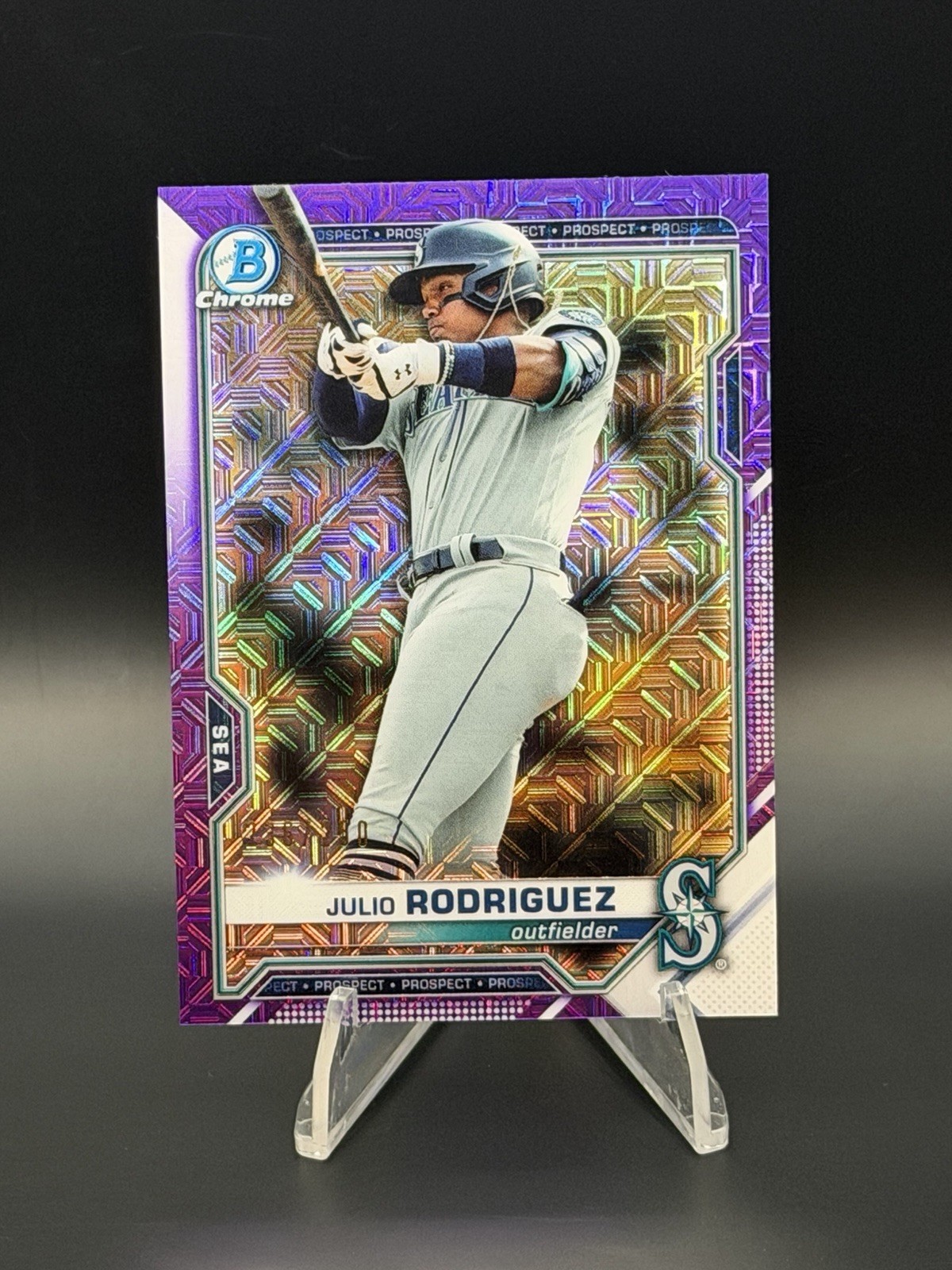 2021 Bowman Chrome - Julio Rodriguez #BCP-231 Purple Mojo Refractor /250 (RC)
