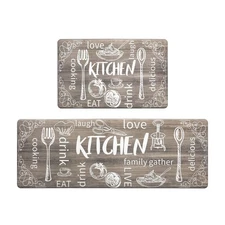 Kitchen Mats for Floor Set of 2 Thick Anti Fatigue Mat for Cushioned, Waterpr...