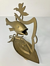 Vintage Ashtray Spinning Fish Art Sculpture Solid Brass Nautical Decor