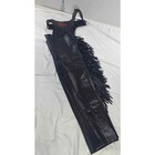 Hot Leathers Leather Motorcycle Chaps Black Fringe Biker Riding XS