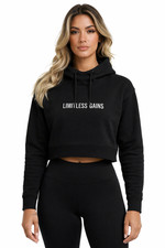Image of Lightweight Cropped Hoodie | LIMITLESS GAINS | Women’s Oversized Gym Pullover