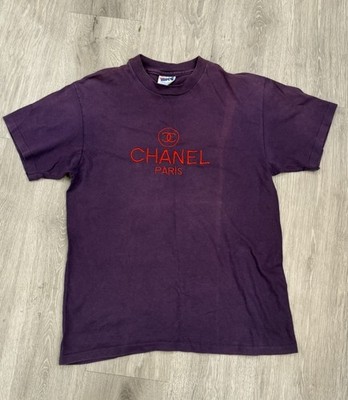 Vintage Chanel Boutique Bootleg Shirt Rare Purple Sz M Faded | eBay