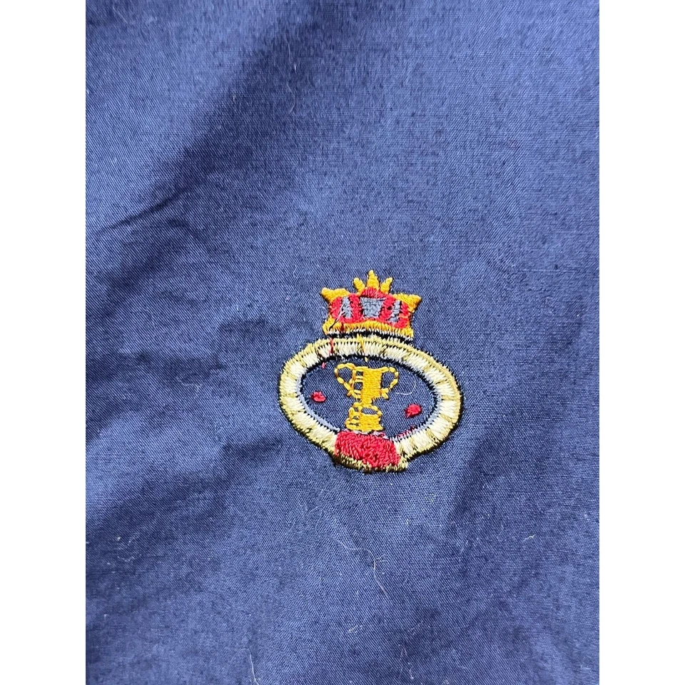 Chaqueta Bomber Deportiva Regatta Para Hombre Mediana Retro Cremallera Completa Azul Marino Bordada Ventilada Foto 4 de 4