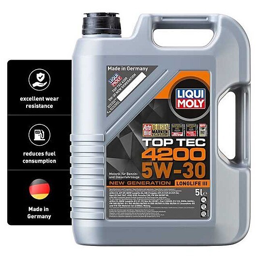 Liqui Moly Top Tec 4200 5W-30 Synthetic Technology Based Engine Oil 5L 5 Litres - Image 7