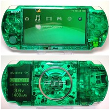 MINT Sony PSP 3000 Console - Transparent Crystal Green 🟢 New Battery & Charger