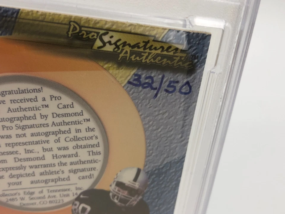 DESMOND HOWARD AUTO 1998 C.E. SUPREME Signed RARE/50 Michigan RAIDERS PSA 8 - Image 4 of 4