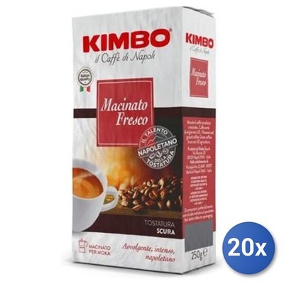 20X Multipack Kimbo Coffee 250 Ground Fresh
