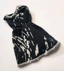 BARBIE DRESS BLACK WHITE STRAPLESS MINI DRESS TUNIC TOP VTG 1980s DOLL CLOTHES