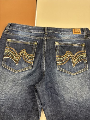 L.E.I. LEI Ashley Low Rise Slim Boot SZ 13 Y2K Jeans Dark Wash Blue NWOT - Picture 8 of 8