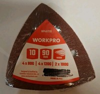 5× Workpro Dreieck Schleifpapier Set Multifunktionswerkzeug 90Mm/80G/120G/180G