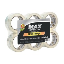 Duck Max Strength Clear Packing Tape Refills 6 Rolls of Maximum Strength Heavy