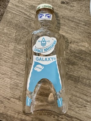 Vintage Galaxy Space Navigator Bottle 1950s MCM Robot Syrup Coin Bank Lemon Lime