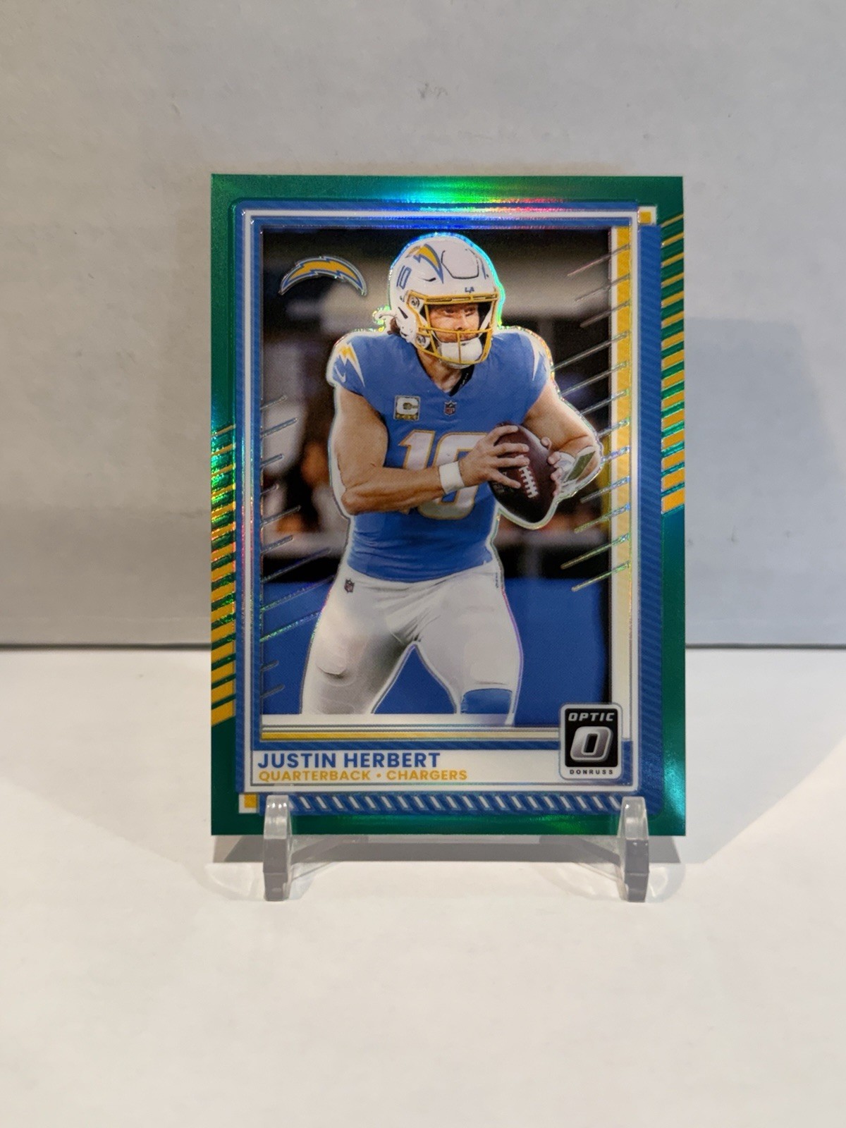 2025 Panini Donruss Optic - Justin Herbert #109 Green Prizm /5