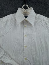 VTG Eton 16 Ivory Long Sleeve Men Elegant Button Up Premium Shirt Adult
